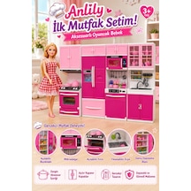 Anlily Aksesuarlı Oyuncak Bebekli İlk Mutfak Setim - 4 Modüllü Gerçekçi Evcilik Seti