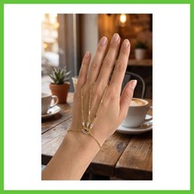 Bezos Gold Renk Pirinç Zirkon Taşlı Göz Model Şahmeran Dmc 21189748