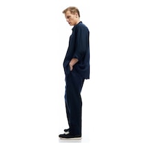 Koton Beli Bağcıklı Regular Fit Chino Keten Pantolon Lacivert 5sam40127hw Lacivert