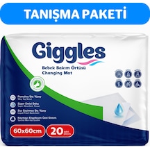 Giggles Bebek Bakım Örtüsü 60x60 Alt Açma Bezi 2 Paket 20 Adet
