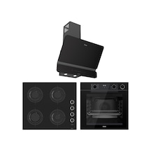 Ferre New Fryart - Steamart CS Serisi Ultra Sessiz Siyah  QEP64CS-CS205FA-D080-SA Ankastre Set