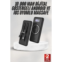 Wireless Powerbank 10000 Mah Led Ekranlı Dahili Kablolu Hızlı Şarj Çok Renkli 01573934