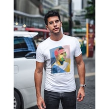 Noıssey Mavi Ronaldo Nazario Brezilya Real Madrid Inter Efsane Futbolcu Baskılı T-shirt Pnr Beyaz