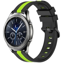 Sones Samsung Uyumlu Gear S3 Classic 22mm Dikey İki Renkli Silikon Saat Kordonu