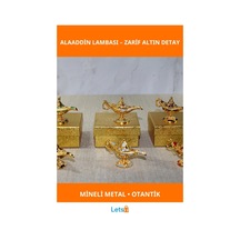 Mineli Metal Alaaddin Lambası Şık Otantik Vintage Hediyelik 1 Adet