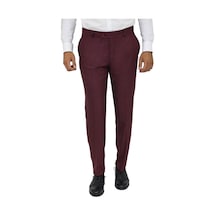 Wessi Slim Fit Desensiz Kumaş Bordo Erkek Pantolon Bordo