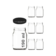 190 Ml Şeffaf Kavanoz 190 Cc Konserve Metal Kapaklı Cam Kavanoz 6 Adet Açık Yeşil - Beyaz