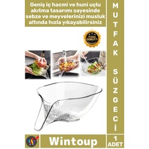 Süzgeç Mutfak Gereci Hızlı Şeffaf Yemek Kasesi Çıkarılabilir Filtreli Meyve Sebze Yıkama Süzgeci