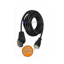 Kauçuk Tekli Topraklı Ara Uzatma Kablosu 18 Metre 3x2.5 Mm² Ttr Kalın Siyah Kablolu 18 Metre