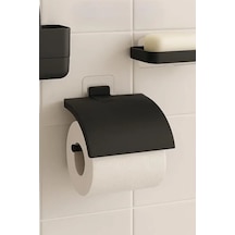 Yapışkanlı Antrasit Renk Tuvalet Kağıtlığı 16.5 x 12.2 x 11.2 CM
