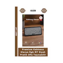 Premium Kablosuz Klavye Rgb M7 Siyah Pratik Ofis Taşınabilir