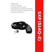 Zincir Kilit 150cm 514q-2 - Hırsızlığa Karşı Yüksek Güvenlik Zincir Kilidi