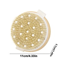 Vücut Tahta Fırçası Duş Vücut Eksfoliyatörü Fırça Ahşap Çerçeve Doğal Kıl Banyo Tpr Soft Beads