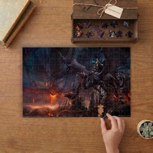 Üç Başlı Ejderha Tasarımı 240 Parça Ahşap Puzzle Ahşap Kutuda Mpy20316