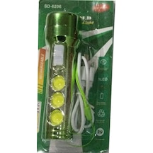 Ultra Güçlü Usb Şarjlı Yeşil El Feneri Kamp Feneri Avcılık Feneri Yeşil