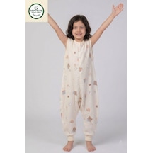 Cantoy Müslin Geniş Askılı Bebek Çocuk Uyku Tulumu 0.5 Tog %100 Pamuk Natural Açık Sarı
