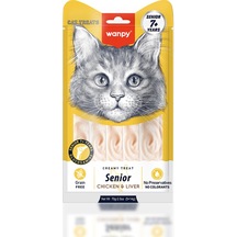 Wanpy Senior +7 Tavuklu Ciğerli Krema Kedi Ödülü 5x14 Gr