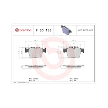 Mercedes Glc 250d Arka Fren Balatasi 2015-2019 Brembo P50133
