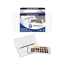 Daler Rowney Aquafine Travel Set Sulu Boya Seti 24 Renk Plastik Kutu Çok Renkli