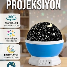 Yıldızlı Gökyüzü Projeksiyon Gece Lambası Renkli 360 Derece Döner Masa Lambası
