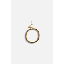 Çift Sıra Örgü Bileklik Gold