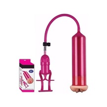 Erofoni Yeni Nesil Realistik Vajina Girişli 20 CM Süper Pink Penis Vakum Pompası