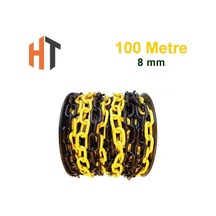 100 Metre Plastik Zincir Sarı-siyah Kalın 8mm