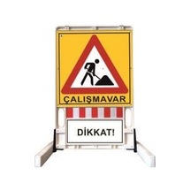 Katlanır Uyarı Levhalı Bariyer 150x90cm