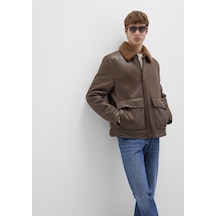 Mavi - Kahverengi Suni Kürk Detaylı Suni Deri Ceket 0110669-70240 Kahverengi Mavi - Kahverengi Suni Kürk Detaylı Suni Deri Ceket 0110669-70240 Kahverengi