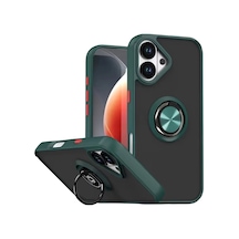 Apple Uyumlu iPhone 17 Uyumlu Montreal Yüzüklü Silikon Kapak - Yeşil