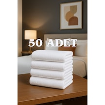 50 Adet Beyaz 50x85 Cm 200 Gram Bukle - Armür Otel El-yüz Havlusu Beyaz