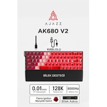 Ak680v2 Manyetik Switch Rapid Trigger 8000hz Klavye-128k Scan Rate-bilek Askısı Ak680v2 Manyetik Switch Rapid Trigger 8000hz Klavye-128k Scan Rate-bilek Askısı