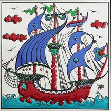 Armada Çini 20x20 Cm ED 330 Osmanlı Kalyon Eldekoru Çini karo