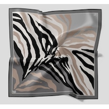Levidor Kristal Eşarp Zebra Desen Gri