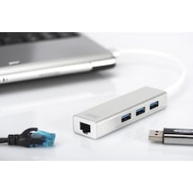 Digitus Da-70250-1 3 Port USB 3.0 Çoklayıcı & Gb Ethernet Adaptör