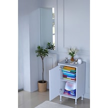 Eliusta Arden 40 Cm Beyaz 2 Bölmeli Banyo Düzenleyici Dolap 1 Raflı Çok Amaçlı Mutfak Dolabı 40x75x32,5 Cm Beyaz
