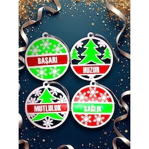 Yılbaşı Çam Ağacı Süsleri 4 Adet Dilek 8 X 8 Cm Noel Baba
