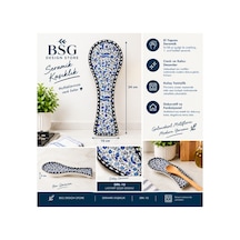Bsg Design Store Seramik Kaşıklık Kepçe Altlığı Mavi Beyaz Çiçek Desenli Dekoratif Mutfak Aksesuarı Mavi - 945964786 Mavi
