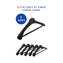 5 Adet Plastik Yüksek Kalite Ceket Askısı Elbise Askısı Siyah
