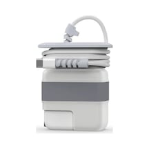Macbook Şarj Aleti Kılıfı Pvc Sert Kapak + Kablo Düzenleyici 29w A1540, 30w A1882, 35w A2571 Usb-c Uyumlu Adaptör Koruyucu Gri