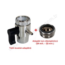 Tekli Musluk Ağzı Adaptörü + Metal Dönüştürücüsü Krom