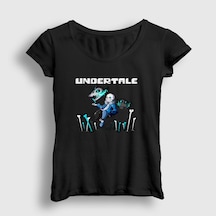 Presmono Kadın Bones Undertale T-shirt Siyah