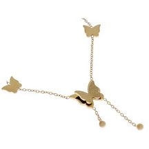 Kadın Kelebek Model Gold Renk Çelik Halhal