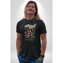 Bugün Değil Unisex Unisex Siyah Organik Baskılı T-shirt Penye Yüksek Kalite Siyah