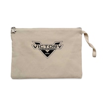 Victory Motorcycles Black Logo Krem Clutch Cüzdan / El Çantası Krem