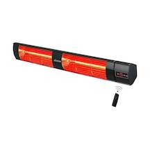 Tr Halogen Black Twin Pro 3000w 2 X 1500w Elektrikli Halojen Infrared Dış Mekan Isıtıcı, 5 Kademeli Uzaktan Kuman