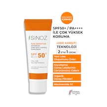 Sinoz Spf 50 Leke Karşıtı Aydınlatıcı Etkili Yüksek Koruyucu Niacinamide İçeren Yüz Güneş Kremi 50 ML