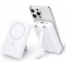 10000mah Manyetik Kablosuz Powerbank Dahili Type-c Lightning Kablolu Hızlı Şarj Cihazı Çok Renkli