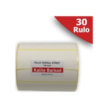 90X40 Termal Etiket 30 Rulo Barkod Etiketi Kalite Barkod