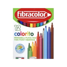 Fibracolor İnce Uçlu Keçeli Kalem 12 Renk 2,9 Mm Kalınlıkta Uzun Ömürlü Ve Yıkanabilir